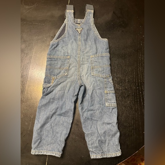 Osh’Kosh B’gosh toddler boys fleece lined overalls, size 3T - Picture 2 of 3